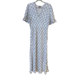 ANTHROPOLOGY! Coditions Apply Eniya linen blend short sleeve slip Maxi dress LP